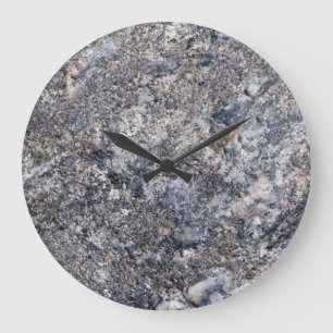 Stone Background - Grey Slate Rock Template Large Clock