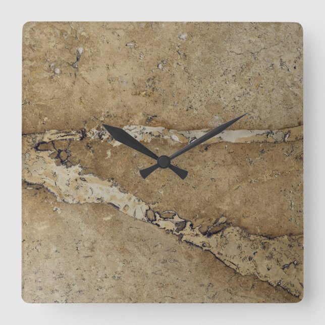 Stone Background - Marble Travertine Rock Template Square Wall Clock (Front)