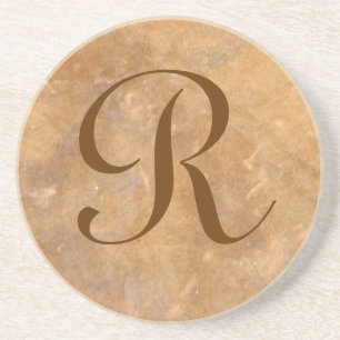 Stone Background Monogram Coaster