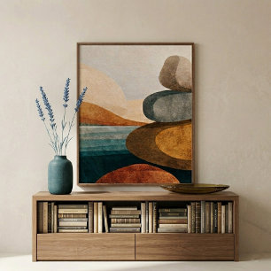 Stone Balance Wall Art for Modern Neutral Decor