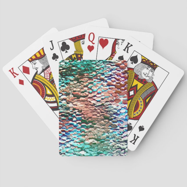 Stone base plastered with rustic mortar and splash playing cards (Back)