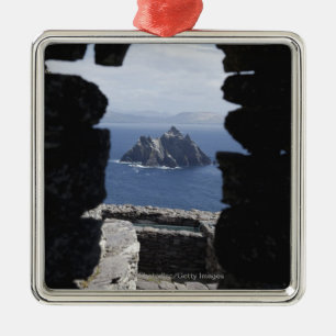 Stone Beehive Monk Huts Clochanson Skellig Michael Metal Ornament