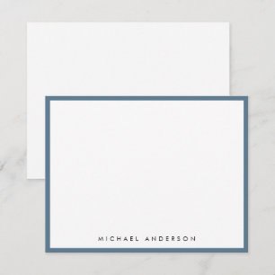 Stone Blue Classic Border Correspondence Card