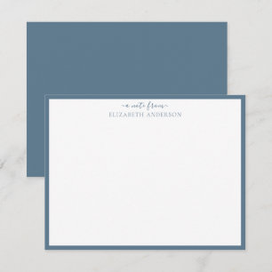 Stone Blue Classic Border Note Card