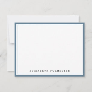 Stone Blue Classic Double Border Correspondence Card