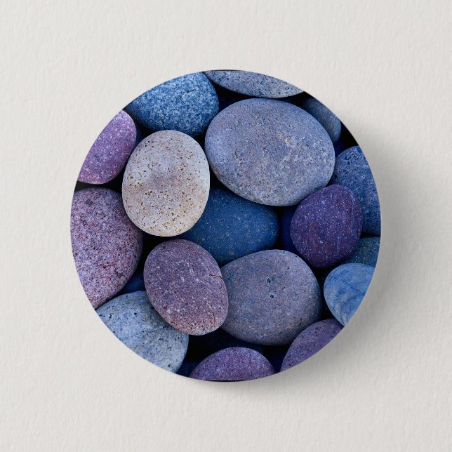Stone blue rocks 2 inch round button (Front)