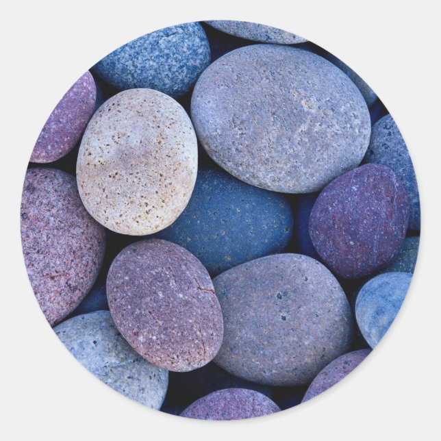 Stone blue rocks classic round sticker (Front)