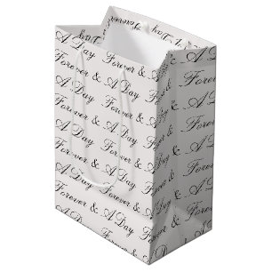 Stone Blush Forever Personalized Quote Wedding Medium Gift Bag