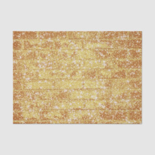 Stone Brick Texture Gold Glitter Decoupage Tissue Paper