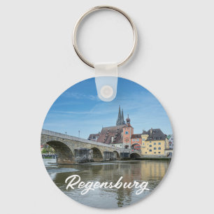 Stone Bridge in Regensburg, Germany Keychain