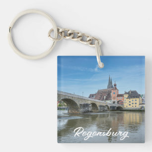 Stone Bridge in Regensburg, Germany Keychain