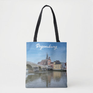 Stone Bridge in Regensburg, Germany Tote Bag