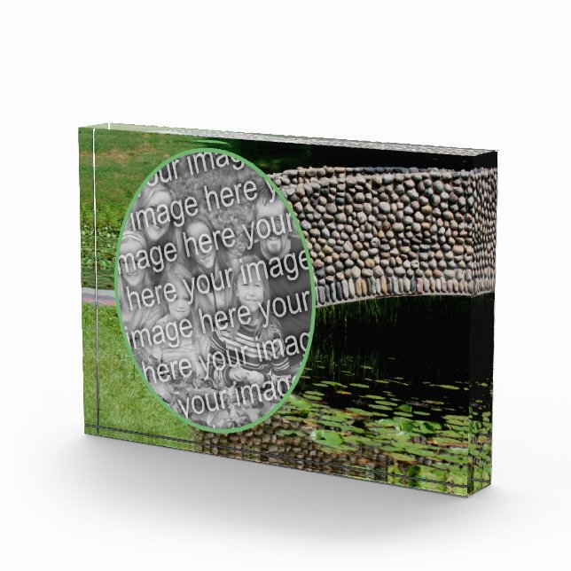 Stone Bridge Lilypads Nature Add Your Own  Photo Block (Right)