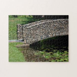 Stone Bridge Lilypads Nature Jigsaw Puzzle