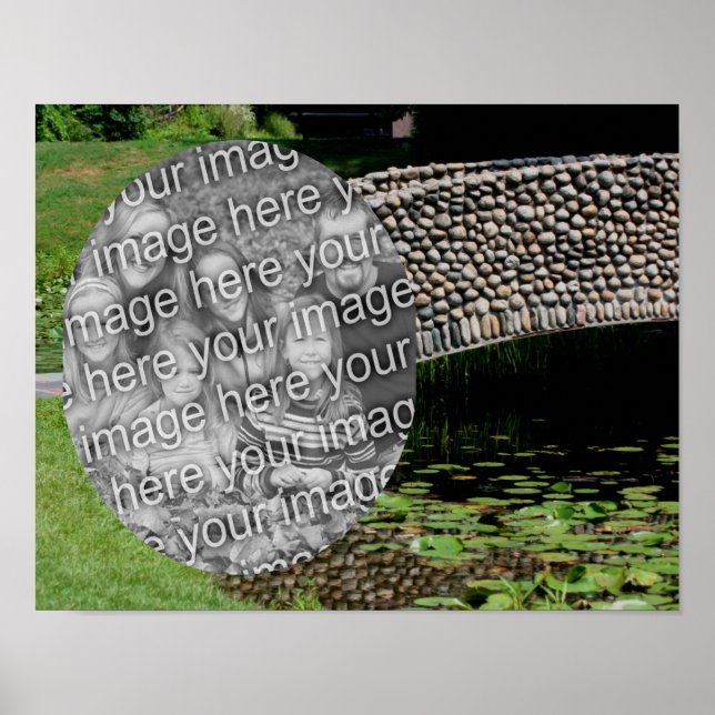 Stone Bridge Nature Frame Create Your Own Photo Poster (Front)