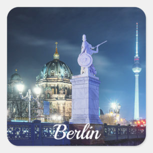 Stone bridge near Berlin Cathedral in Germany Square Sticker