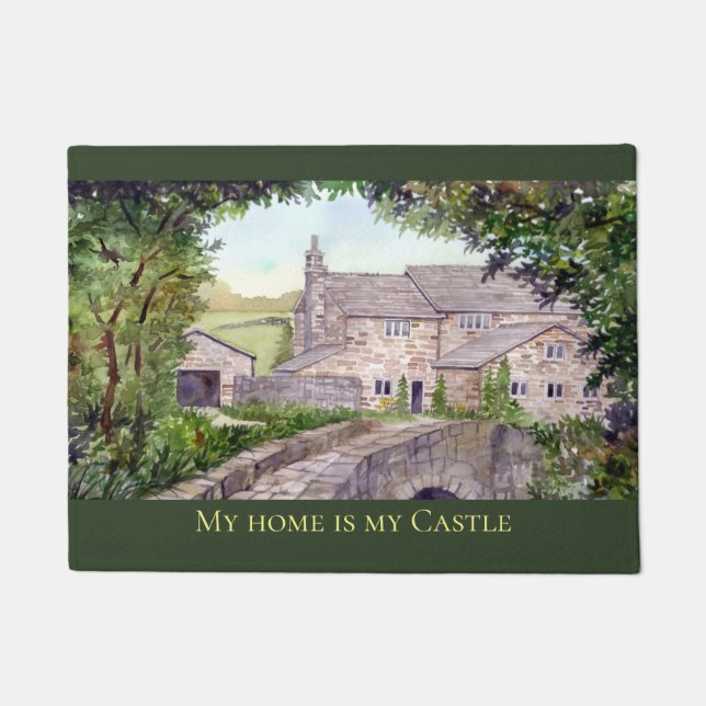 Stone Bridge Painting by Farida Greenfield Doormat (Front)