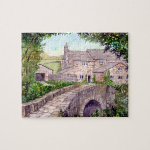 Stone Bridge Watercolor Painting Jigsaw Puzzle