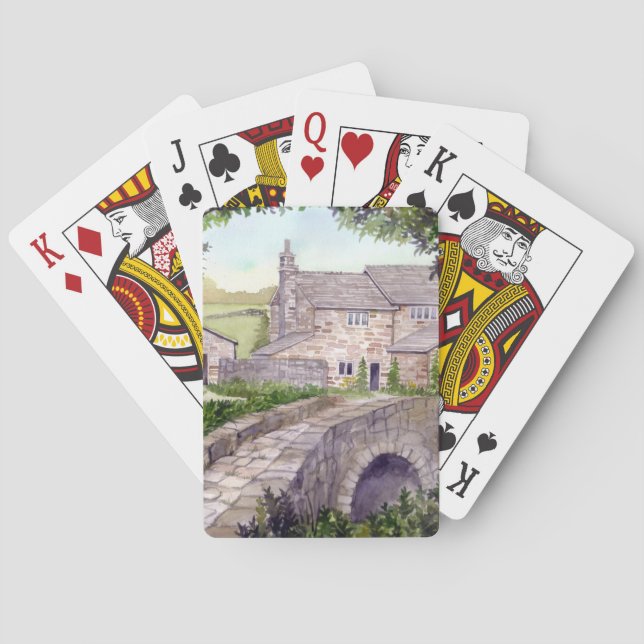 Stone Bridge Watercolor Painting Playing Cards (Back)