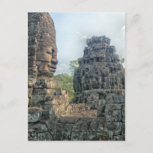 Stone Buddha Face at Bayon Temple, Angkor Postcard