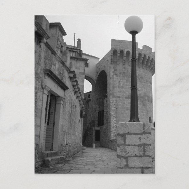 Stone Buildings in Korcula Postcard (Front)