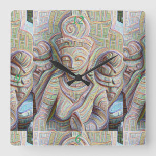 Stone carved dakinis Thunder_Cove Square Wall Clock