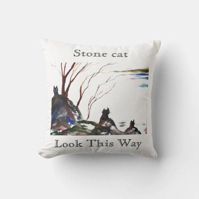 Stone Cat Pillow (Front)