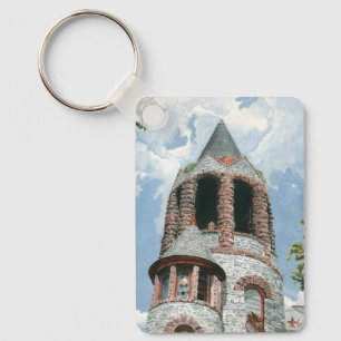 Stone Church Tower Keychain
