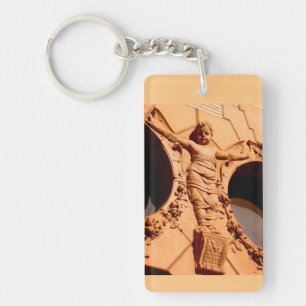 Stone Citizens-granite baby in swaddling clothes 2 Keychain