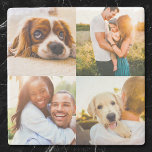 Stone Coaster 4 Photo Template Edge Print<br><div class="desc">Personalized 4 edge printed photos on square stone coaster.</div>