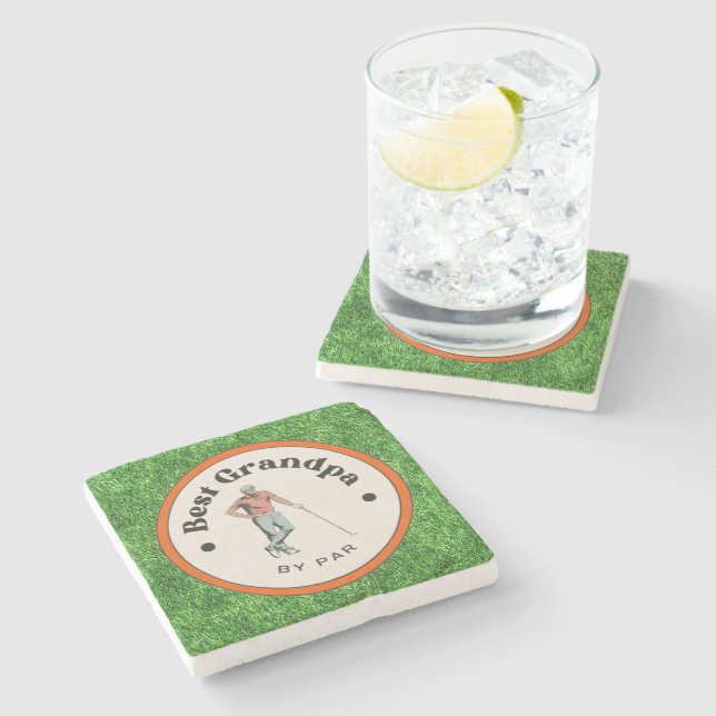 Stone Coaster - Best Grandpa by Par  (Side)