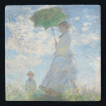 STONE COASTER : CLAUDE MONET : WOMAN WITH PARASOL<br><div class="desc">STONE COASTER : CLAUDE MONET : WOMAN WITH PARASOL</div>