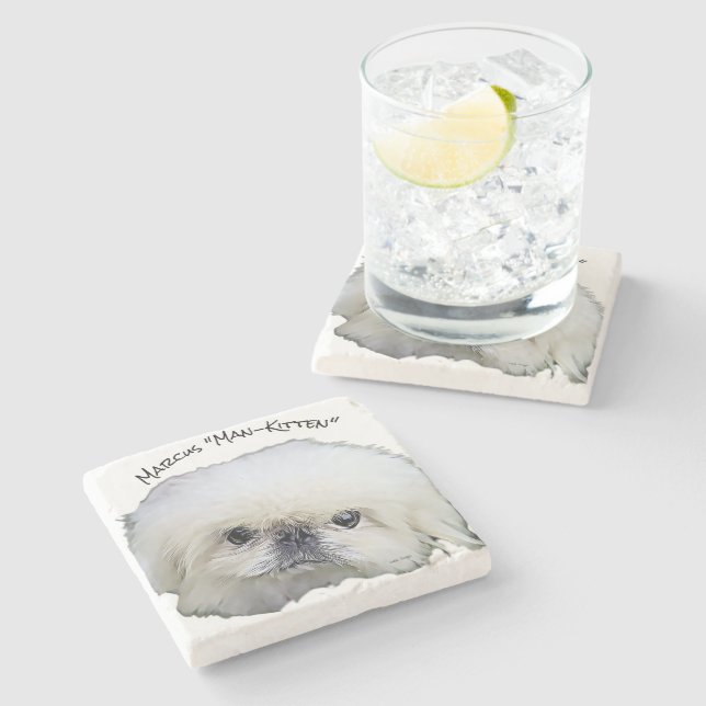 Stone coaster Marcus, "Man-Kitten" (Side)