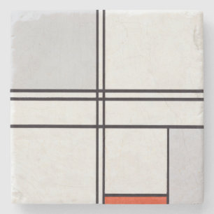 STONE COASTER: PIET MONDRIAN : GRAY - RED 1935 STONE COASTER