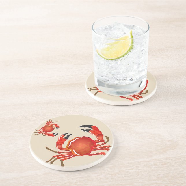 Stone Coaster-Red Crabs Stone Coaster (Side)