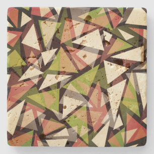 Stone Coaster Seamless geometric triangles shapes 