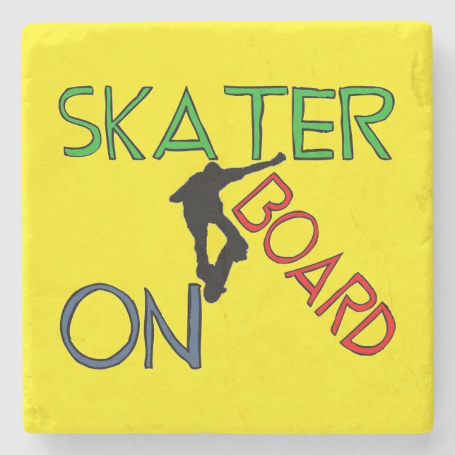 Stone Coaster -  Skater On Board (Front)