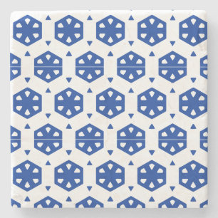 Stone Coaster - Stylized Flowers in Rows