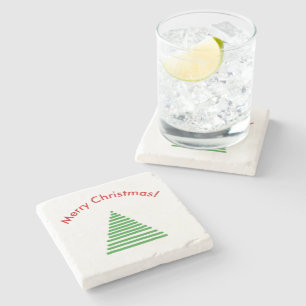 Stone Coaster - Stylized Tree with Curved Text