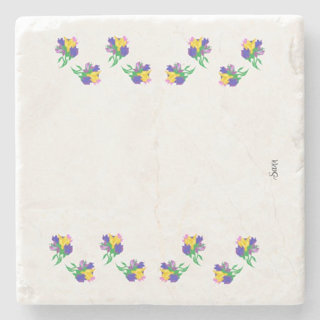 Stone Coaster : Tulips  (Front)
