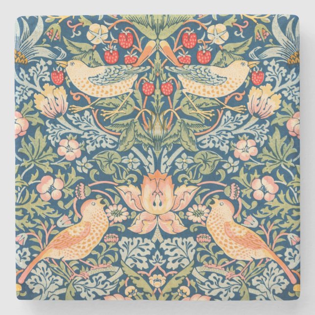 STONE COASTER:WILLIAM MORRIS:STRAWBERRY THIEVES STONE COASTER (Front)