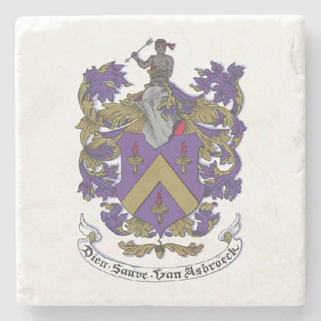 Stone Coaster with Family Crest (Front)
