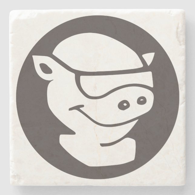 Stone Coaster with Pitmaster logo. (Front)
