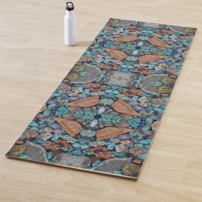 Stone Colourful rock pebble natural texture Yoga Mat (In Situ)