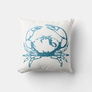 Stone Crap graphic in blue Throw Pillow