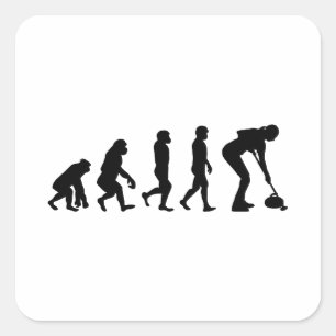 Stone Curling Winter Ice Sport Curler Evolution Square Sticker