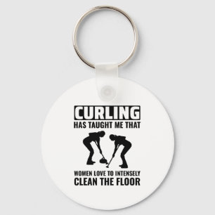 Stone Curling Winter Ice Sport Curler Keychain