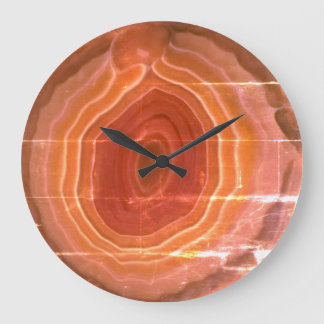 Stone detail orange contemporary modern design large clock