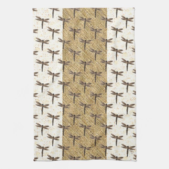 Stone Dragonfly Kitchen Towels (Vertical)