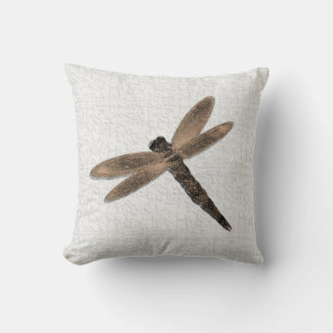Stone Dragonfly Throw Pillow